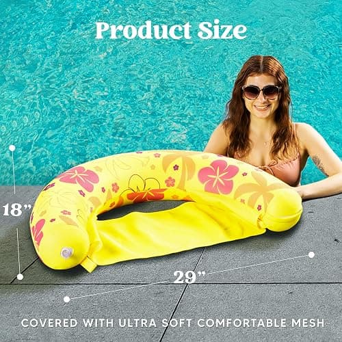 SLOOSH Inflatable Pool Noodle Chair, 3 Packs Pool Floats Noodle Sling Floatie, Swimming Party Floating Chair for Adult Party Summer Water Fun thumbnail 5