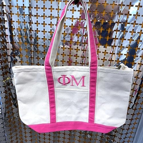 Go Greek Chic Sorority Embroidered Classic Canvas Tote Bag thumbnail 2