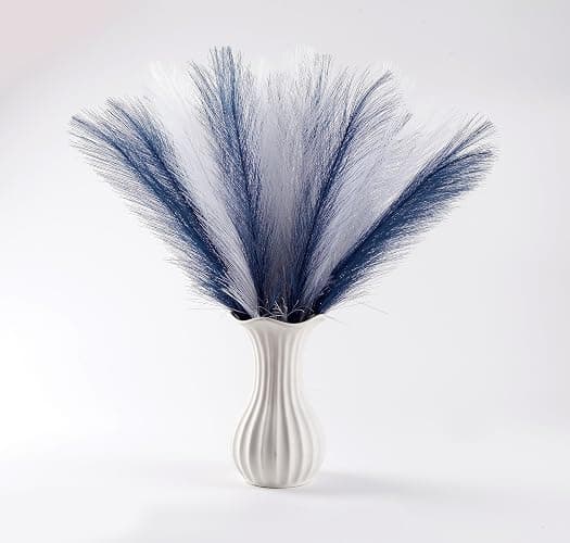 Acfruits 30PCS Blue and White Faux Pampas Grass 17" for Vase Filler Decor | Fluffy Artificial Pampas Grass, Blue and White Feather Pampas, Pompas Grass, Flower Arrangement and Vase Filler thumbnail 4