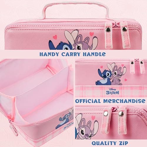 Get Trend Disney Stitch Toiletry Bag, Travel Essentials, Girls Makeup Bag Cruise Essentials, Travel Accessories, Gifts for Women, Teens (Pink Stitch Angel) thumbnail 4