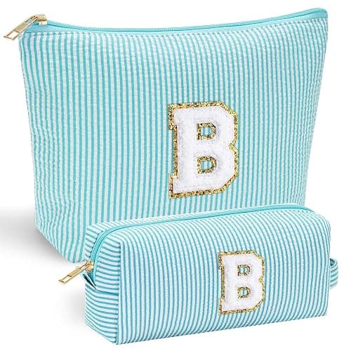 YOOLIFE Bridesmaid Gifts for Women - Cute Makeup Bag for Women Friends | Make Up Cosmetic Travel Toiletry Bag for Bride Maid Matron of honor Bridal Shower Personalized Bachelorette Gift B - Image 1