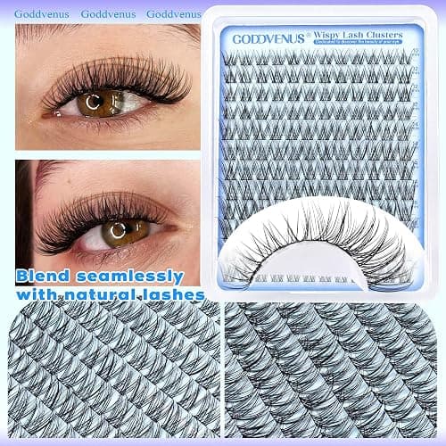 Goddvenus Wispy Lash Clusters 10-16mm Lashes Clusters Eyelash Extensions Natural Individual Lashes 144pcs D Curl Lash Extension DIY Soft Comfortable Eyelash Clusters with Cotton Band thumbnail 6
