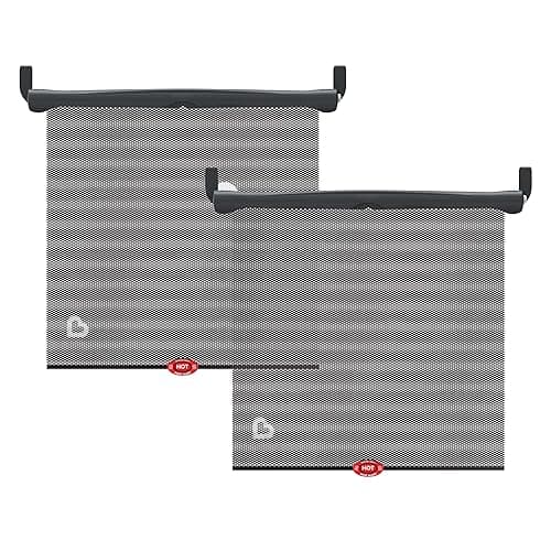 Munchkin Brica Sun Safety Car Window Shade with Heat Alert, Helps Block UVA/UVB Rays, 2 Pack, Black - Image 1