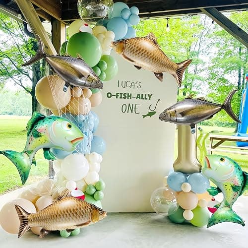 6Pcs Fish Balloons/O fishally One First Birthday/Realistic Carp Tuna Salmon Balloons/Gone Fishing Baby Shower Decorations/Let’s Go Fishing/Little Fisherman Fish Fest/Fishing Tournament Enthusiast Gift thumbnail 6