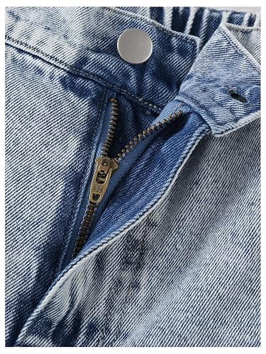 WDIRARA Girl's Bowknot Print Washed Jean Elastic Waist Denim Pants Straight Leg Trousers with Pockets thumbnail 7