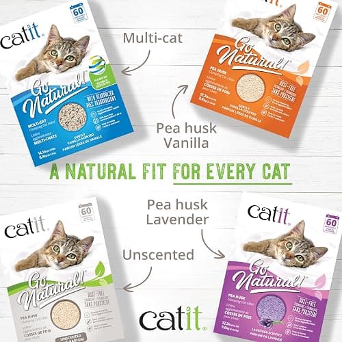 Catit Go Natural Pea Husk Clumping Cat Litter, Unscented, 5.6 kg, Dust Free & Lightweight Cat Litter, Easy to Scoop, Litiere Pour Chat thumbnail 11