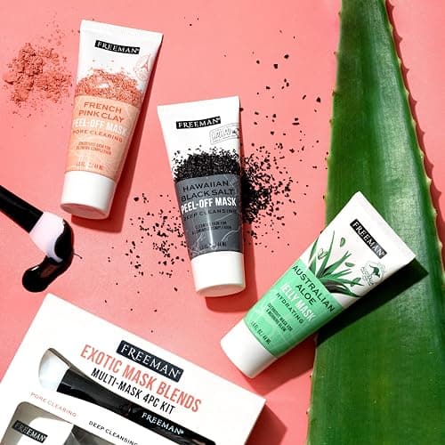 Freeman Exotic Blends Facial Mask 4 Piece Set, Peel-Off & Jelly Masks, Cleansing, Pore-Clearing & Hydrating Facial Masks, For All Skin Types, Includes Silicone Mask Brush, Vegan & Cruelty-Free thumbnail 15