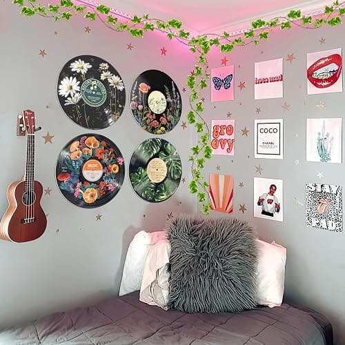 HK Studio Hippie Decor, Posters for Room Aesthetic - Botanical Wall Art, Record Decor, 4pcs 12" thumbnail 6