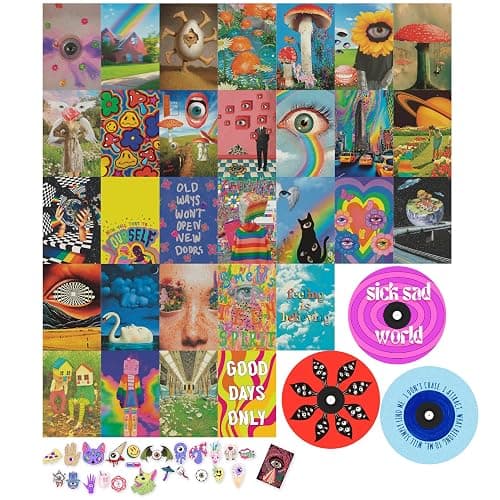 97 Decor Weirdcore Room Decor - Weirdcore Aesthetic Poster, Weirdcore Accessories, Cute Weird Core Stuff Wall Bedroom, Trippy Posters for Room Aesthetic, Weird Psychedelic Room Decor (4x6) - Image 1