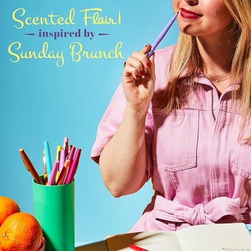 Paper Mate Flair Sunday Brunch Scented Felt Tip Pens, Assorted Colors, Medium Point (0.7mm), 16 Count thumbnail 3