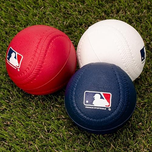 Franklin Sports Foam Baseballs - Soft Foam Practice Baseballs for Kids - Perfect for Hitting and Indoor or Outdoor Play - 3 Pack - Official MLB Licensed Product thumbnail 5