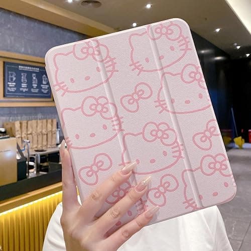 Cute Girly iPad Case with Rotating Stand Compatible with iPad (A16) 11th Generation 11 Inch 2025 & iPad 10th Gen 10.9 Inch 2022, Protective Folio Tablet Cover for Women Girls Teens Kids (Cute Cate) thumbnail 6