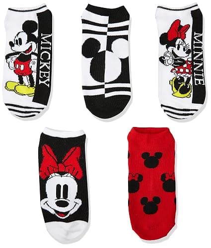 Disney Women's Mickey Mouse 5 Pack No Show Socks thumbnail 5