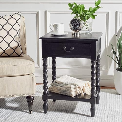 Safavieh Home Collection Athena Black 1-Drawer Accent Table thumbnail 2