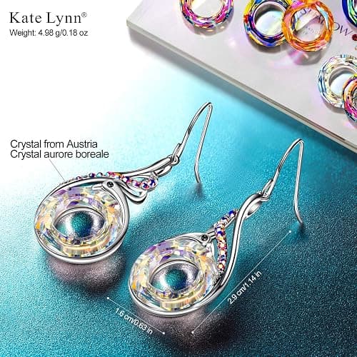 Kate Lynn "Rise From the Ashes" Phoenix Earrings, Sterling Silver Dangle Earrings with Crystals from Austria, Birthday Gift with Jewelry Box, Symbol of Luck and Renewal thumbnail 2