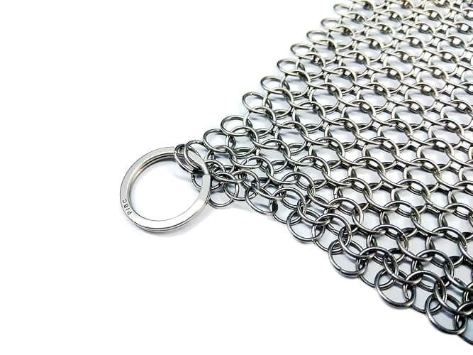 PIBC Cast Iron Cleaner 8"x6" 316L Stainless Steel Chainmail Scrubber for Griddle Skillet Dutch Oven Wok Stainless Steel Pot Cast Iron Pan thumbnail 8
