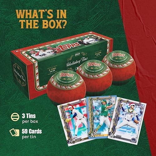2025 Topps Holiday Baseball – Factory Sealed – Collector Tins - 3-Pack thumbnail 8