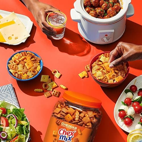 Chex Mix Cheddar Snack Mix, Salty Snacks Tub, 20 oz thumbnail 7