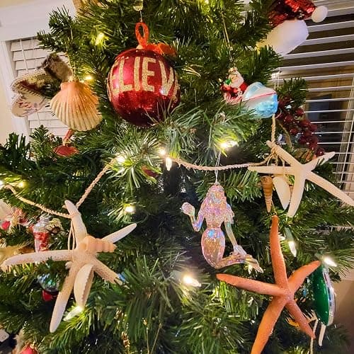 Beach Garland Seashell & 12 Pc Real Starfish Garland 10ft+ (120"), Coastal Christmas Decor, Nautical Decor, Beach Theme Party Decorations,Starfish Christmas Decorations (Starfish w/Shells Garland) thumbnail 7