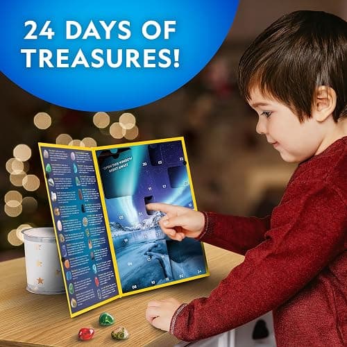 NATIONAL GEOGRAPHIC Gemstone Advent Calendar - 2025 Christmas Countdown Calendar for Kids with 24 Gems to Open Each Day, Complete Rock Collection with Mini Gemstone Dig Kit thumbnail 2