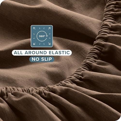 Bare Home Queen Sheet Set - Luxury 1800 Ultra-Soft Microfiber Double Brushed - Deep Pockets - Easy Fit - 4 Piece Set - Bedding Sheets & Pillowcases (Queen, Heathered Taupe) thumbnail 6