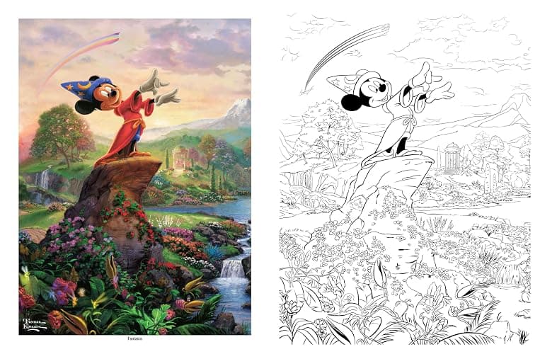 Disney Dreams Collection Thomas Kinkade Studios Coloring Book thumbnail 4