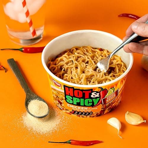 Nissin Hot & Spicy Ramen Noodle Soup, Chicken, 3.32 Ounce (Pack of 6) thumbnail 4
