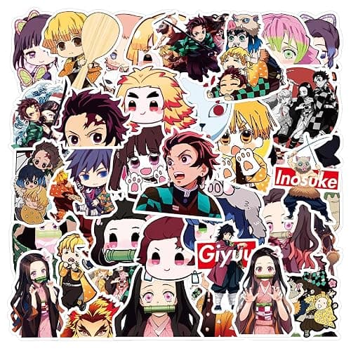 50pcs Demon Slayer Stickers for Kids, Cute Anime Cartoon Waterproof Vinyl Decal for Teen Girl Adult Notebook Laptop Water Bottle Skateboard Guitar Travel Case Phone Bike - Image 1
