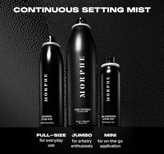 Morphe Continuous Setting Mist - Micro-Fine Makeup Setting Spray with a Natural Radiant Finish - Helps Makeup Resist Caking or Fading & Increases Wear of Foundation (2.8 fl oz) thumbnail 4