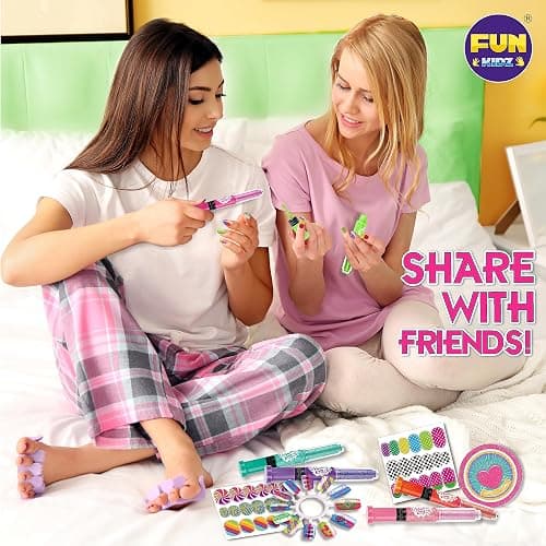 Kids Nail Kit for Girls Ages 7-12, FunKidz Ultimate 315Pcs Nail Polish Pens Combo Pack Size 17.91Wx12.4L Glitter Temporary Nail Supplies for Teens SPA Makeup Kit thumbnail 5
