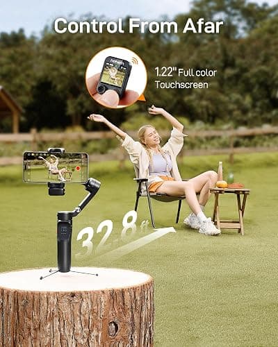hohem iSteady V3 Ultra Gimbal Stabilizer for iPhone, Phone Gimbal with AI Auto Tracking, Detachable Touchscreen Remote, Built-in Extension Rod, Tripod, Fill Light, for Vlog, Travel, Pet, Fitness thumbnail 3