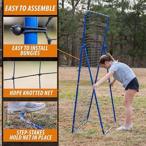 The Original Fully Adjustable 7x4 Feet Volleyball Rebounder Net from Anything Sports - Practice Sets, Spikes and Digs at Any Angle from Home- 12 Month No Questions Asked Warranty thumbnail 7