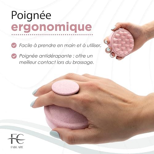 FABCARE Brosse Cuir Chevelu Masseur Pousse Cheveux Paille de Blé Silicone Gommage Humides Secs Circulation Sanguine Stimulation Massage Régénérant Durable Ergonomique Léger Antidérapant (Rose) thumbnail 6