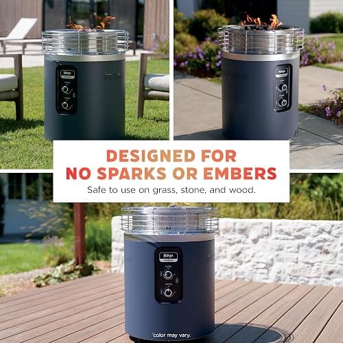 Ninja Fireside360™ Outdoor Heater & Fire Pit | 3 Modes: Flame, Heat, Flame & Heat | Portable for Patio, Deck, Camping, Beach | Easy Control Smokeless Flames | Push to Start Ignition | Stone | OF101ST thumbnail 4