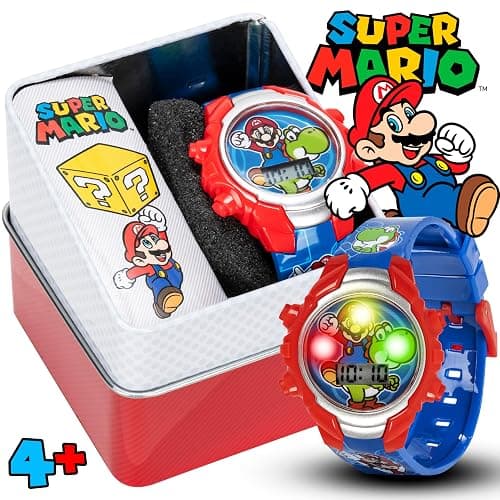 Accutime Super Mario Kids Digital Watch with Yoshi, LED Light Show, Soft Silicone Strap, Durable Kid-Friendly Design, Fun Time-Telling for Boys and Girls thumbnail 5