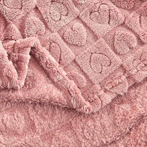 GIOKARNNA Heart Checkered Throw Blankets, for Love Mother Friends Pets,280 GSM Super Soft Warm Lightweight Fluffy Bed Blanket for Women Anniversaries(Pink,90"x90") | Super Soft, Warm, Fluffy, Lightweight, Bed Blanket, for Love Mother Friends Pets, for Women Anniversaries thumbnail 8