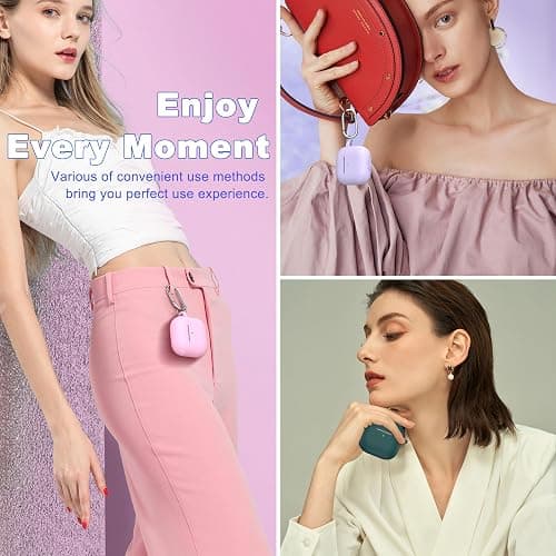 MHYALUDO for AirPods 4th Generation Case Cover 2024, Military Grade Soft Silicone Shock-Absorbing for AirPods 4 Case with Keychain & Cleaning kit, Pink thumbnail 7