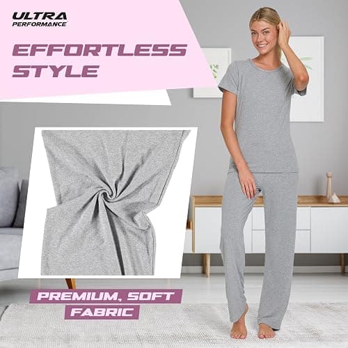 Ultra Performance 2 Pack Womens PJ Pajama Sets PJ’s Pajamas Pants Set's Ladies Soft Lounge Pjs Pajama’s For Women Set thumbnail 4