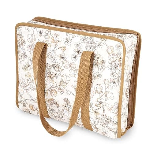 Dritz All-Purpose Project Organizer Bag, Soft Beige Floral - Image 1