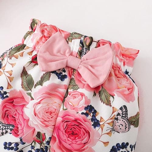 SUNNY PIGGY Newborn Infant Baby Girl Clothes Ruffle Romper Toddler Girl Floral Cotton Pant Sets Girls Clothing Outfit thumbnail 5