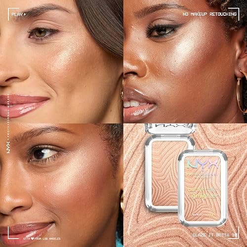 NYX Professional Makeup Buttermelt Highlighter, Powder Highlighter, 12 HR Wear, Buildable & Buttery Soft Creamy Finish, Fade & Transfer Resistant, Shade: Glaze it Butta (Light Bronze) thumbnail 4