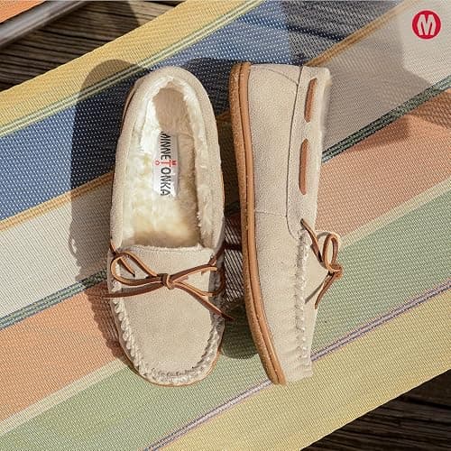 Minnetonka Women's Camp Tie Moc - Indoor/Outdoor Cozy Slippers with Durable Sole thumbnail 2