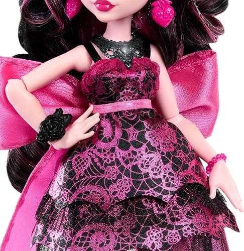 Monster High Monster Ball Doll, Draculaura in Party Dress with Themed Accessories Including Chocolate Fountain thumbnail 2