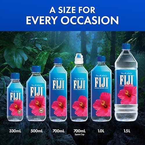 FIJI Natural Artesian Bottled Water 700mL / 23.7 Fl Ounce (Pack of 12) - Sports Cap - 100% Natural Electrolytes thumbnail 3