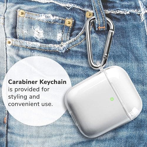 IKPYTREE Custom Name & Initial Crystal Clear Case for AirPods 4th Generation Pro/Pro 2 and 3rd Generation，Thin Shockproof Protective Customized Transparent Case(Light Blue Flowers) thumbnail 5