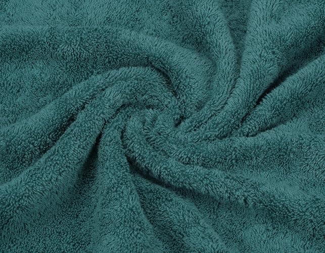 American Soft Linen Premium 3 Piece Towel Set, 1 Bath Towel 1 Hand Towel 1 Washcloth, 600 GSM 100% Cotton Turkish Towels for Bathroom, Teal Towel Set thumbnail 7