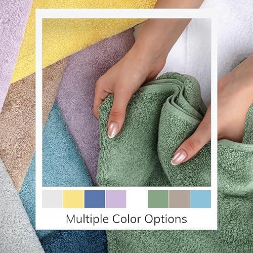 TEXTILOM 6 Pcs Bath Towel Set – Hotel and Spa Quality & Soft & Absorbent & Quick Dry Bath Towels for Bathroom –100% Turkish Cotton Bathroom Towels Set (2 Bath Towels,2 Hand Towels,2 Washcloths)-Lilac - Towel Set Of 6 - Lilac thumbnail 7