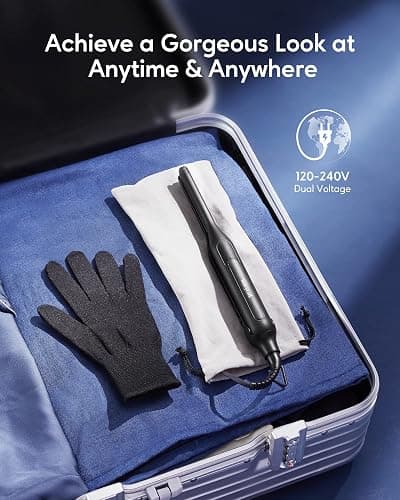 Wavytalk Pencil Flat Iron, 3/10" Small Iron for Short Hair, Pixie Cut and Bangs, Tiny Beard Straightener with Dual Voltage & Adjustable Temp, Mini Hair Edges Heating Up in 15s thumbnail 7