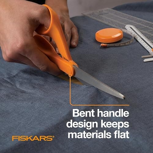 Fiskars 8" Original Orange-Handled Stainless Steel Scissors, Ergonomic and Keeps Material Flat, Sharp All-Purpose Paper and Fabric Scissors for Office, Arts, and Crafts thumbnail 4