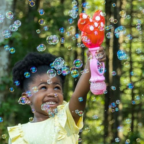 Little Kids Disney Minnie Mouse Light and Sound Musical Bubble Wand, Includes Bubble Solution, Plastic, Multi (2051) thumbnail 2